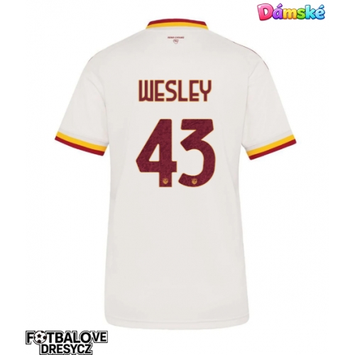 AS Roma Wesley Franca #43 Dámské Venkovní Dres 2026-27 Krátký Rukáv AS Roma Wesley Franca #43 Dámské Venkovní Dres 2026-27 Krátký Rukáv
